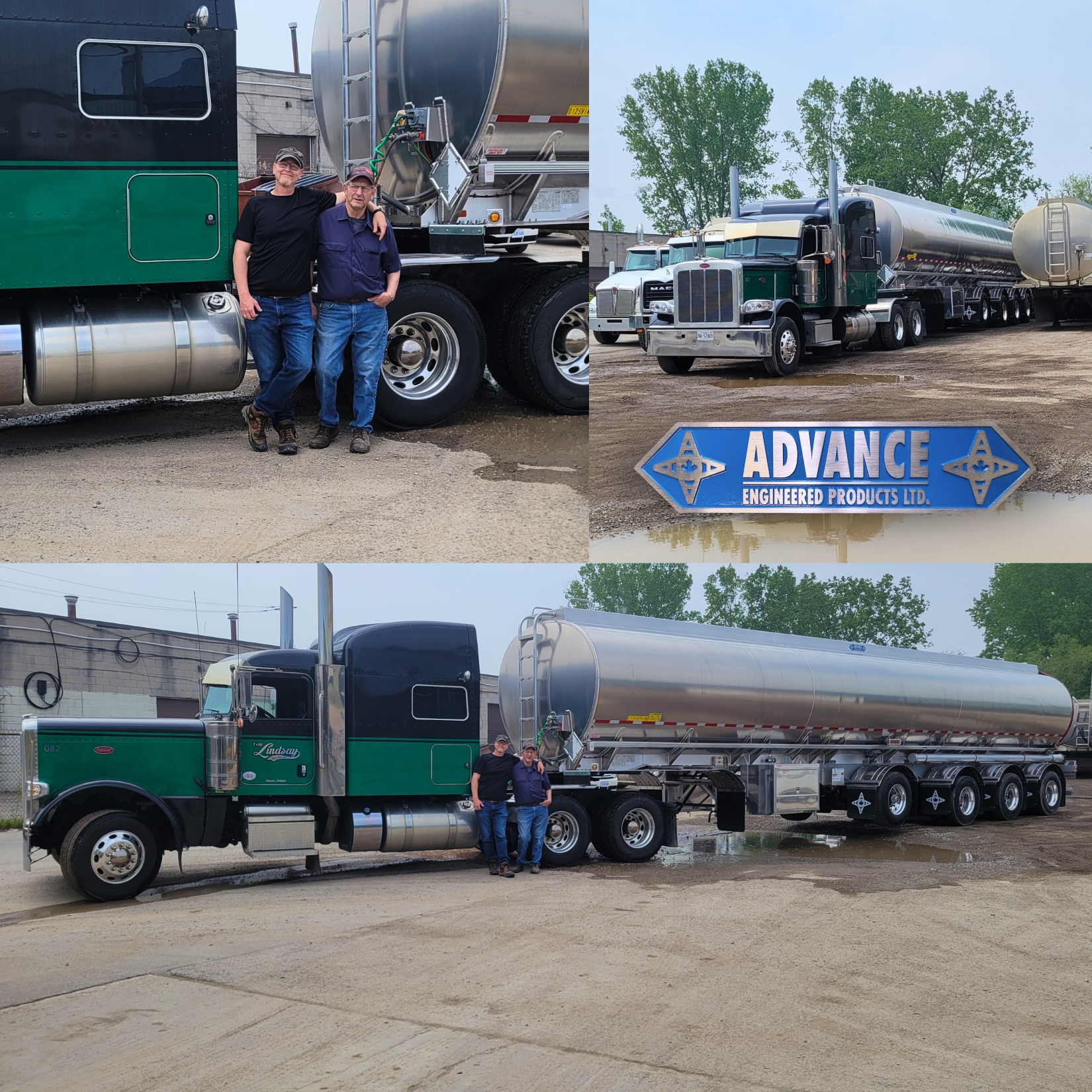 Semi-remorque citerne à pétrole quadruple